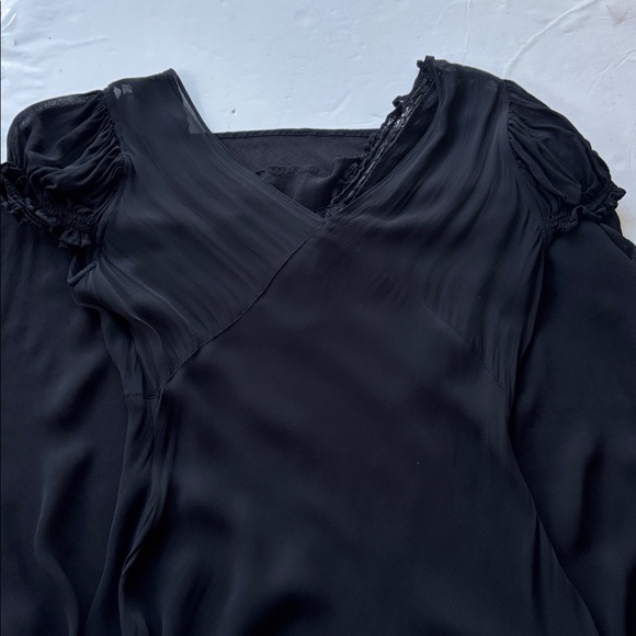 Vintage 90’s April Cornell Milkmaid Fairy Cocquette Midi Dress Medium Goth Black - Picture 10 of 17